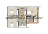 Modern house plan by Australian House Design Group, architectural drawing with detailed layout and design features.