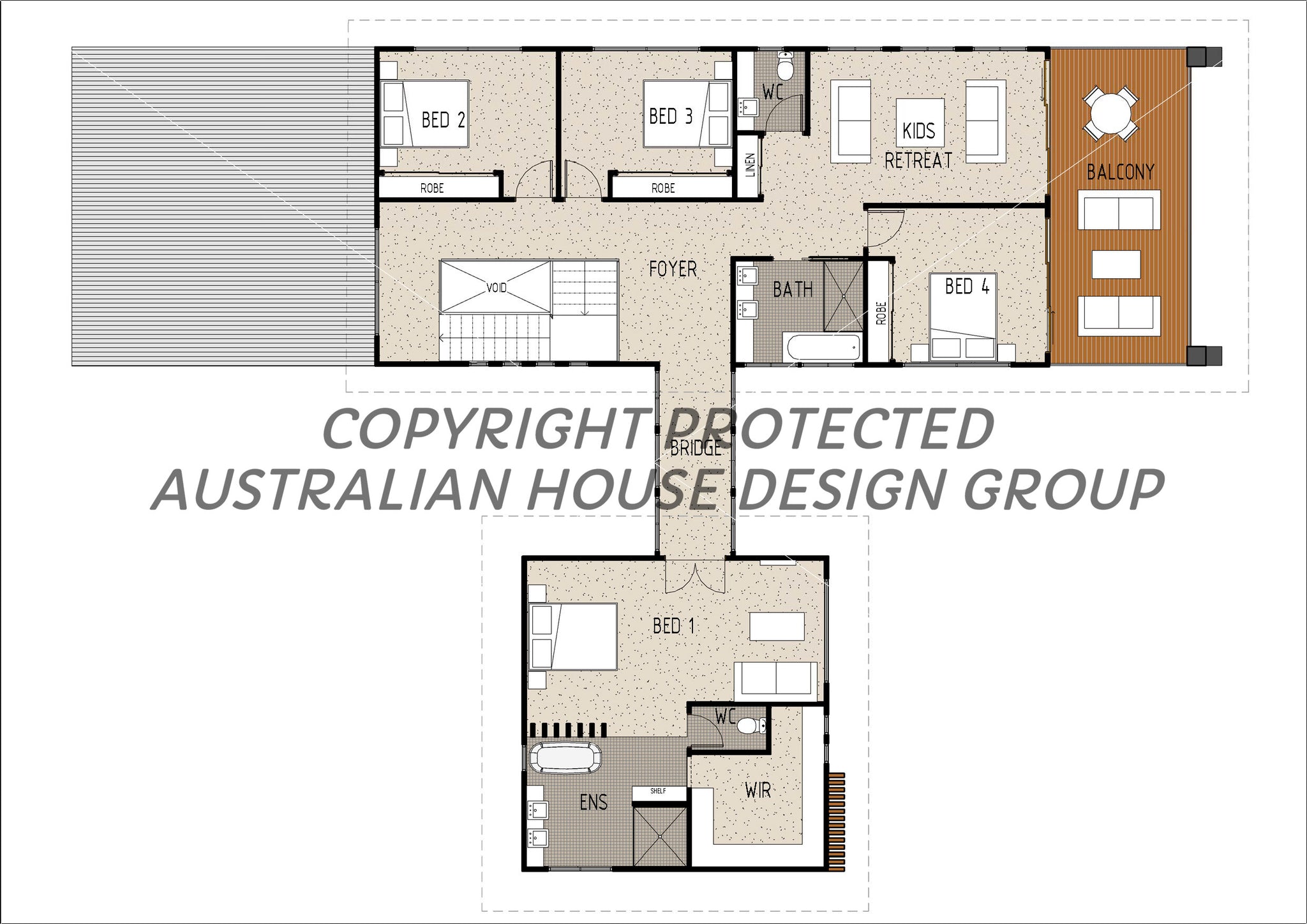 Modern house plan by Australian House Design Group, featuring detailed architectural drawings and layout on page 2.