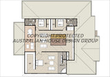 Modern Australian House Design M5026-A with colorful exterior and contemporary architectural features.