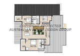 Modern Australian House Design Group M5026-B exterior with clean lines and contemporary architecture featuring large windows and neutral tones.