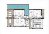 Modern Australian House Design by Australian House Design Group, ground floor view with colorful exterior and contemporary architecture.