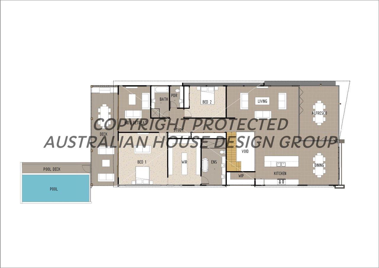 Modern Australian House Design M4007 by Australian House Design Group, showcasing contemporary architectural features and clean lines.