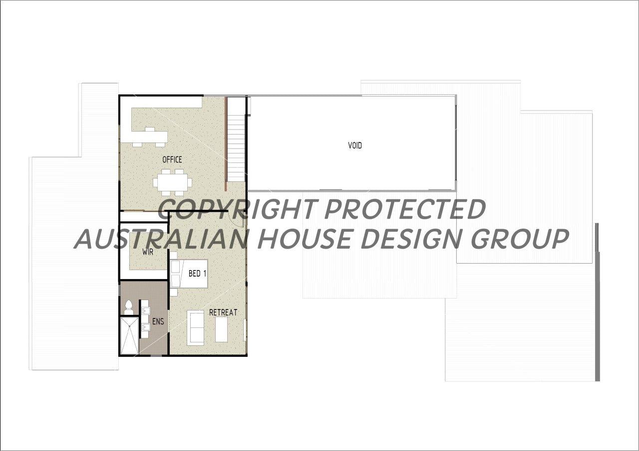 Modern Australian House Design M4010-A floor plan with detailed layout and architectural features.