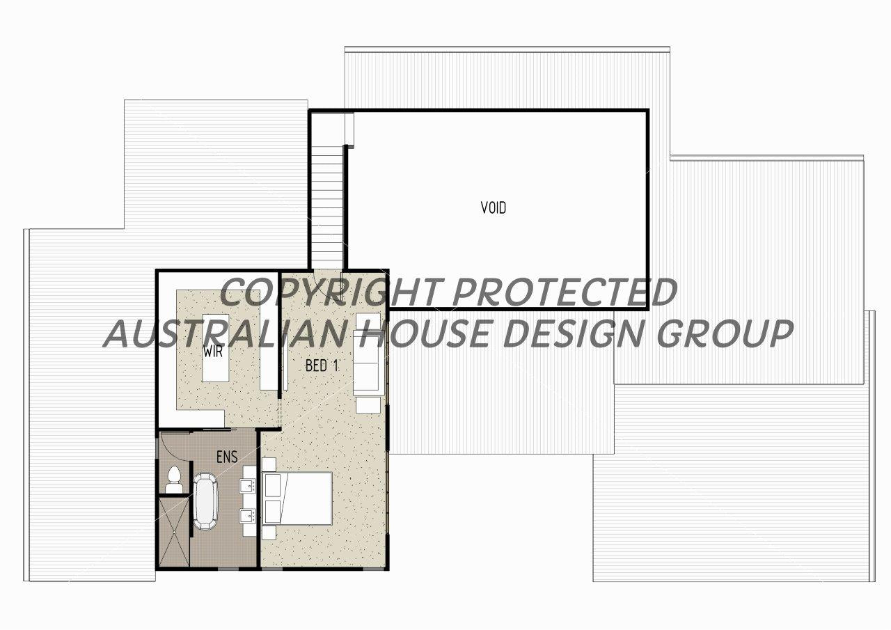 Modern Australian House Design M4010-B floor plan featuring a detailed first-floor layout with contemporary architectural elements.