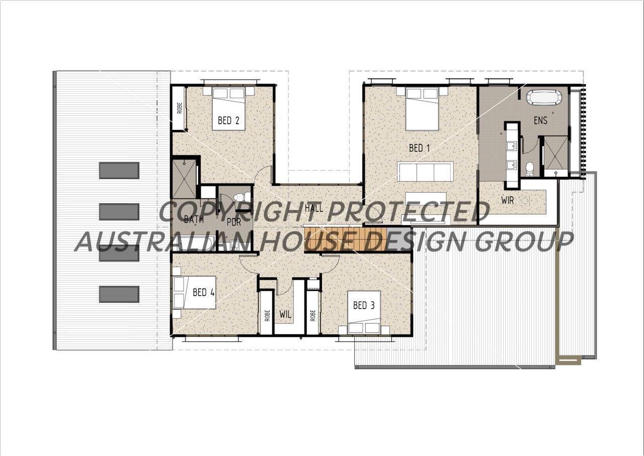Modern Australian House Design M4012 by Australian House Design Group, front view showing architectural details and contemporary style.