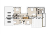 Modern Australian House Design M4012-B front view showcasing contemporary architecture and clean exterior lines.