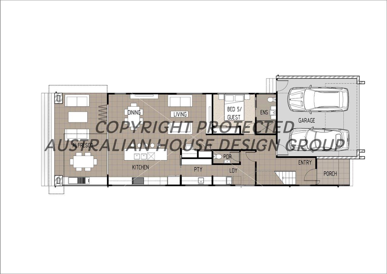 Modern Australian House Design M5010-B by Australian House Design Group, featuring contemporary architectural details.