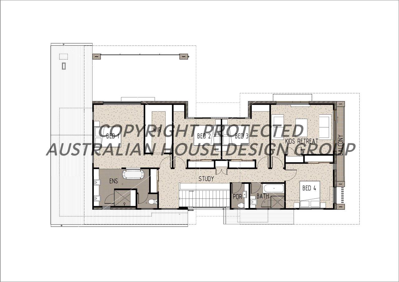 Modern Australian House Design M5013-B by Australian House Design Group, showcasing contemporary architectural features and exterior details.