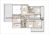Modern Australian House Design M5018 featuring clean lines and contemporary architecture, with large windows and a stylish facade.