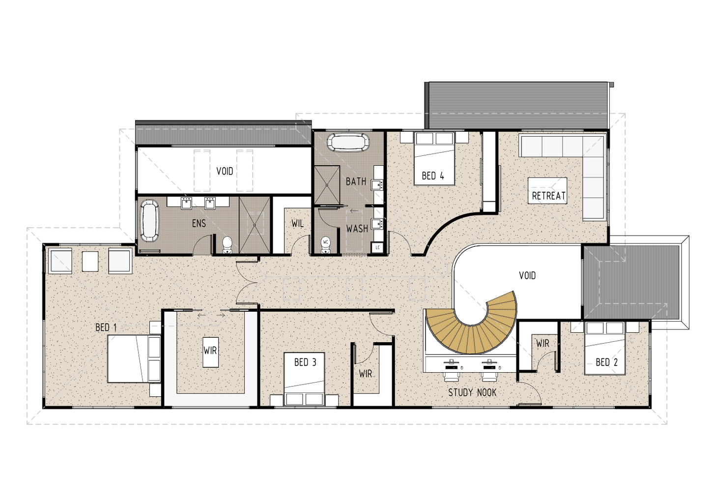 Modern classical Australian house design MCL5001 by Australian House Design Group, showcasing contemporary architecture details