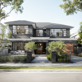 Modern classical MCL4001 home design by Australian House Design Group, showcasing a detailed 3D architectural rendering.