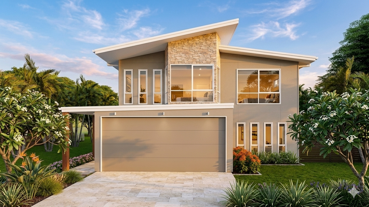 Modern Australian House Design M3005 by Australian House Design Group, featuring sleek architecture and contemporary exterior details.