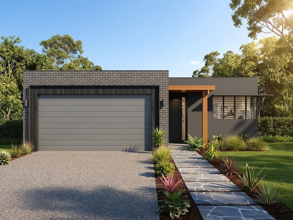 Modern Australian House Design M4009-A by Australian House Design Group, featuring sleek architectural lines and contemporary style.