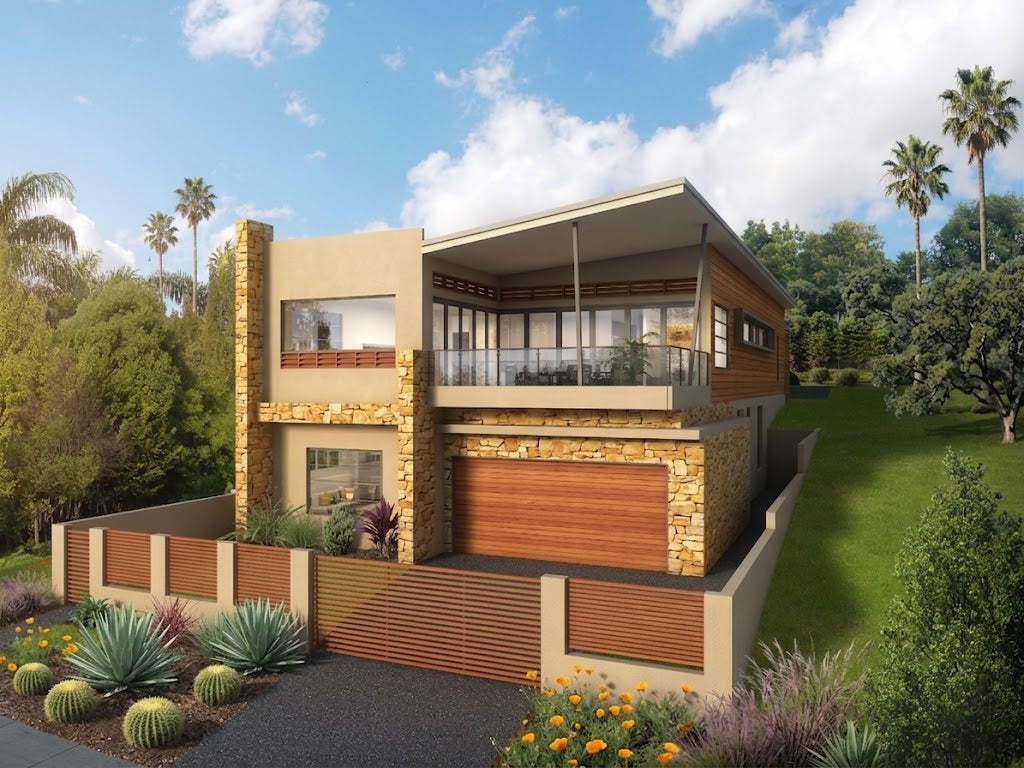 Modern Australian House Design M5015 render showing sleek exterior with contemporary architectural features.
