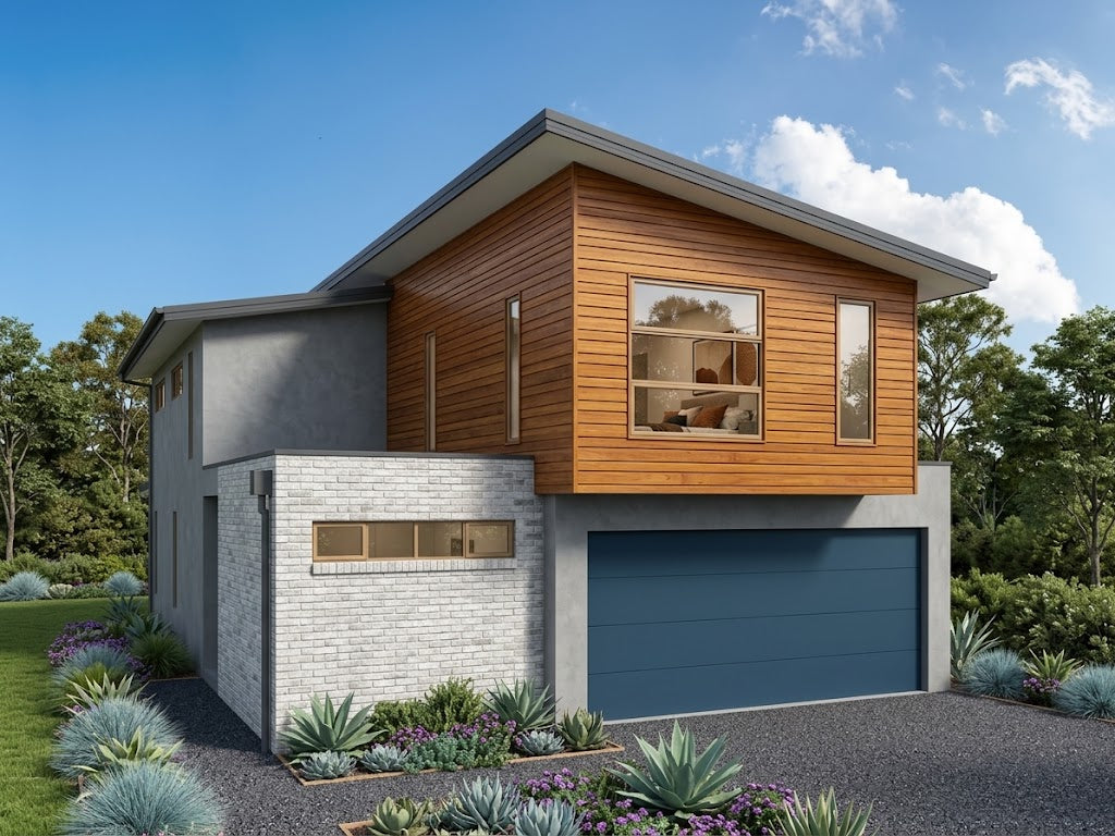 Modern Australian House Design M4017-B by Australian House Design Group, showcasing exterior architecture and contemporary styling.