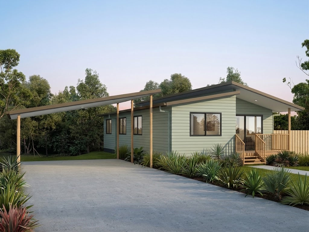 Traditional T3012 Australian House Design Group home exterior with brick walls and a gabled roof, featuring large windows and a front porch.