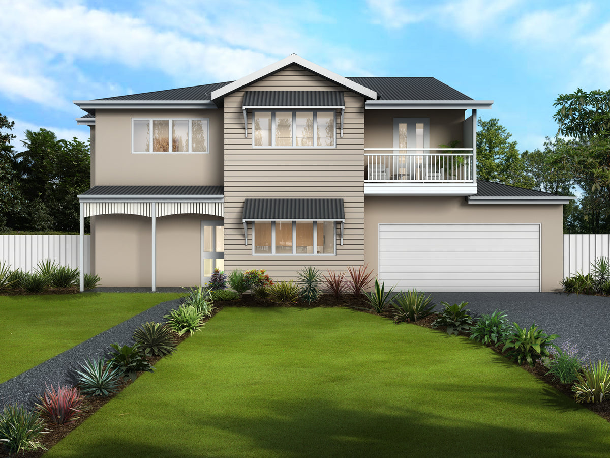Traditional Australian House Design T4017, modern residential building with pitched roof and detailed facade, by Australian House Design Group