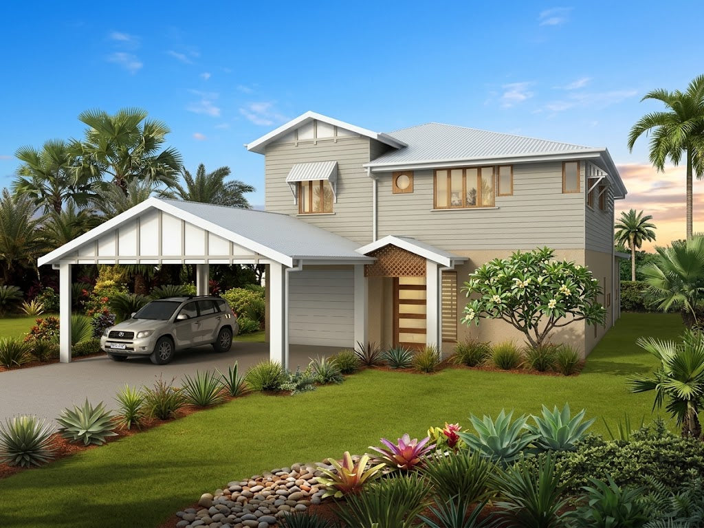 Traditional Australian House Design T4019-B by Australian House Design Group, exterior view showing architectural details.