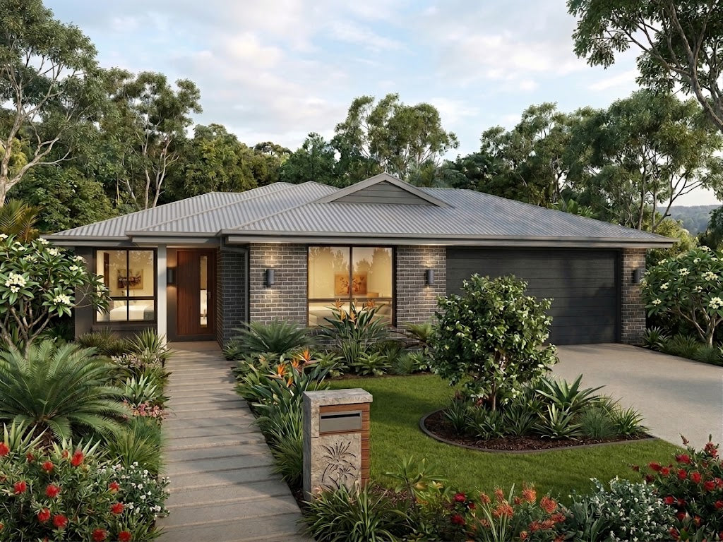 Traditional Australian House Design by Australian House Design Group, T4032 rendered exterior view showing architectural details.