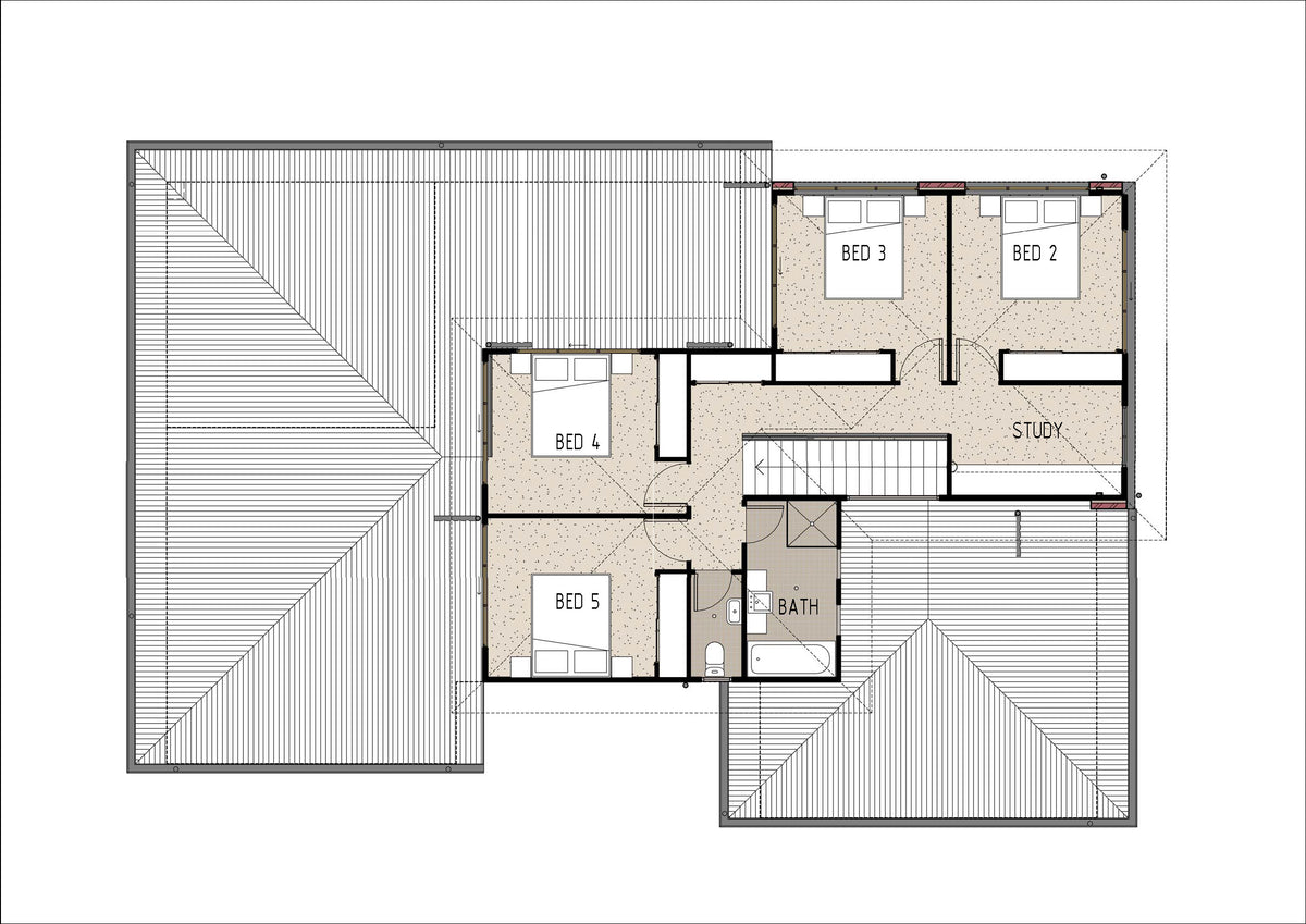 Traditional Australian House Design T5004-A by Australian House Design Group, showcasing architectural details and exterior view.