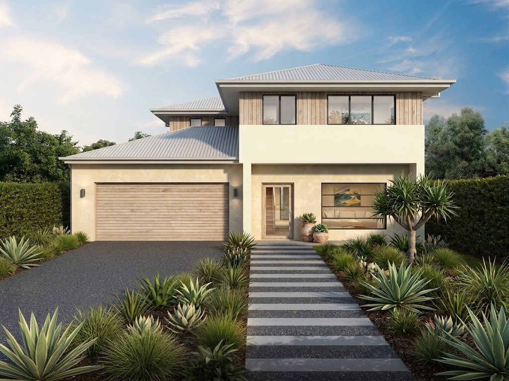 Traditional Australian House Design T5004-A model by Australian House Design Group, showcasing architectural features and exterior view.
