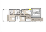 Colorful Australian House Design Group SL4002 Small Lot ground floor exterior with modern architectural features and vibrant facade.