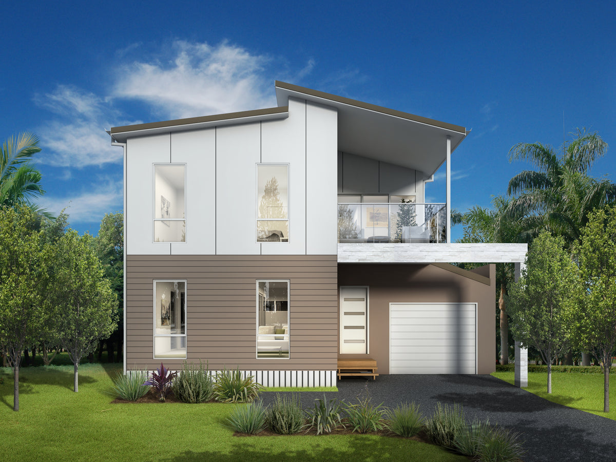 Modern small lot home by Australian House Design Group featuring sleek design and contemporary architecture.