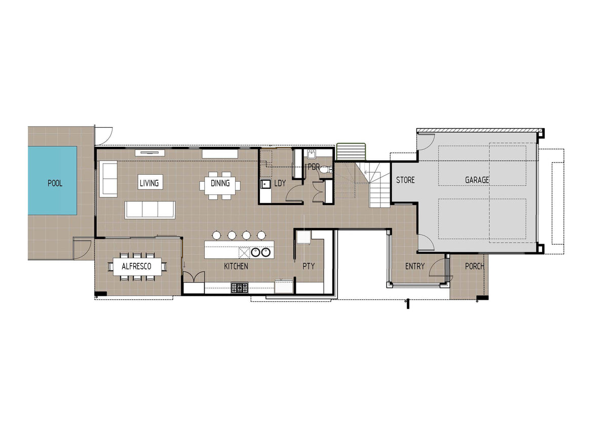 Australian House Design Group's SL4003-B modern small lot house with sleek architecture and contemporary design features.