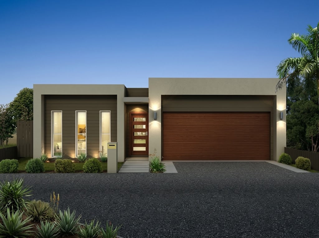 Modern small lot house design by Australian House Design Group, featuring sleek architectural details and contemporary styling.
