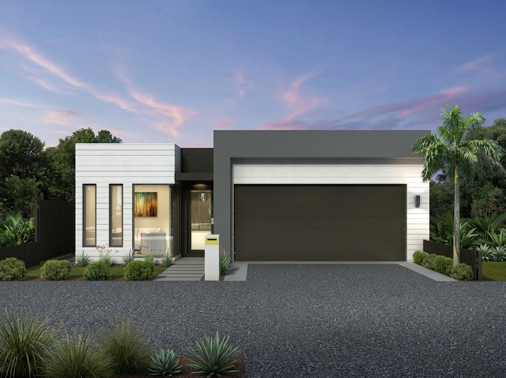 Small lot modern design by Australian House Design Group, featuring sleek contemporary architecture with clean lines and large windows.