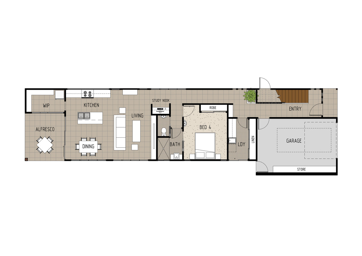 Australian House Design Group SL4009 modern small lot house with sleek architectural features and contemporary design elements.