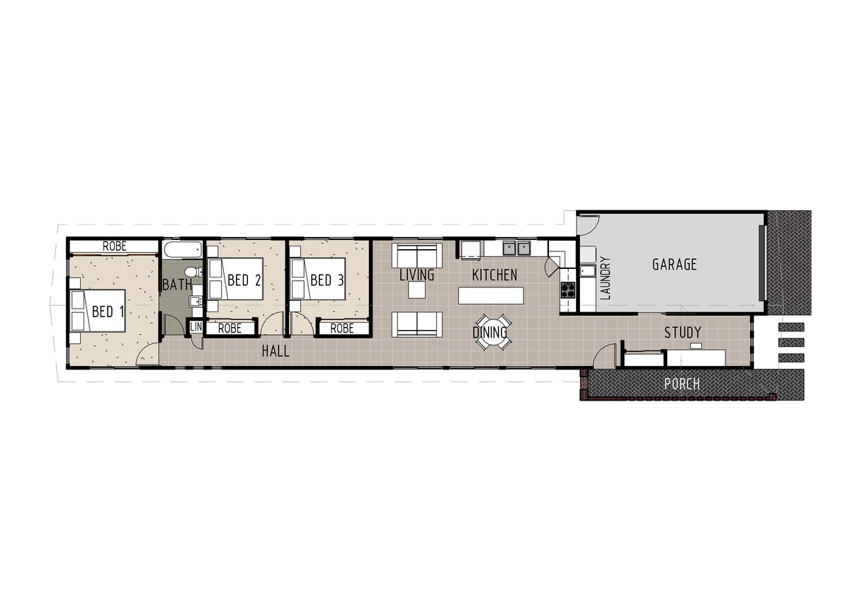 Modern small lot Australian House Design Group SL3005 with sleek architectural features and contemporary exterior details.
