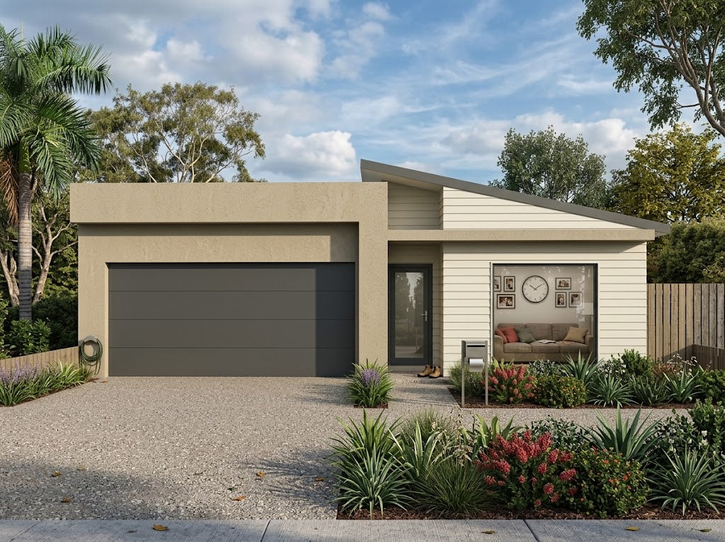 Modern house design by Australian House Design Group featuring contemporary architecture and clean lines in a residential setting.