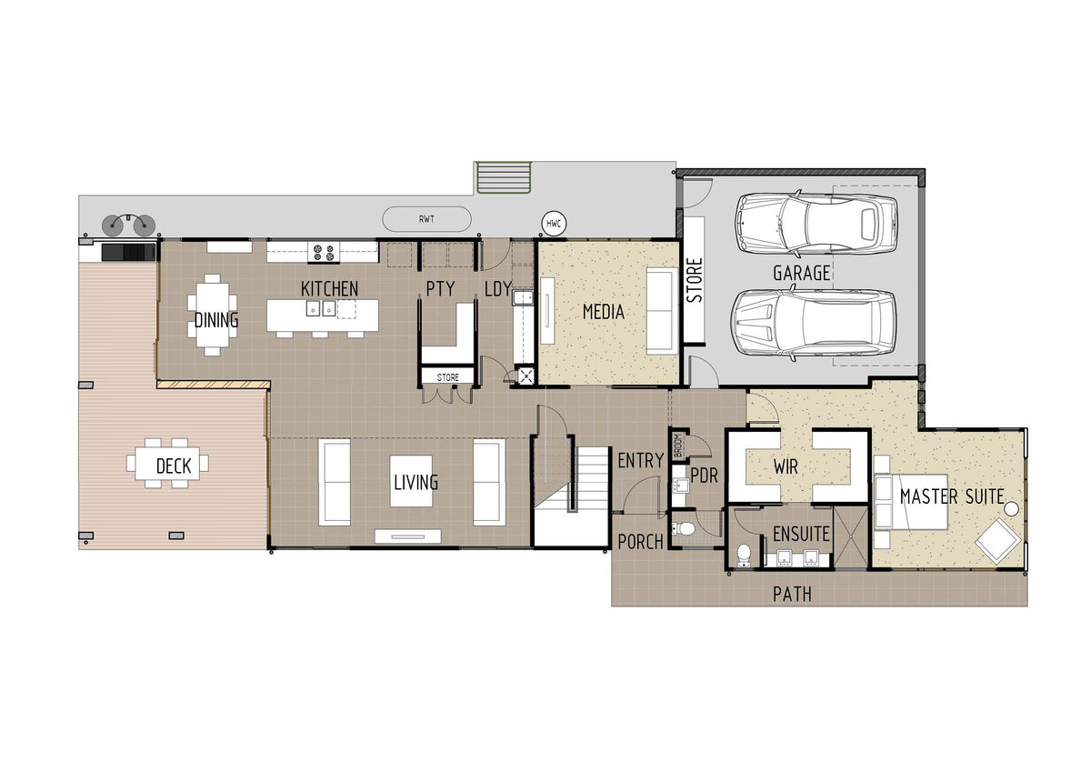 Australian House Design Group M4011-B modern house plan featuring sleek contemporary architecture and large windows.