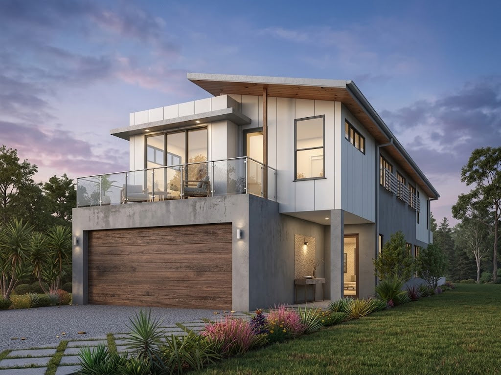 Modern Australian House Design by Australian House Design Group, featuring sleek contemporary architecture and stylish exterior details.