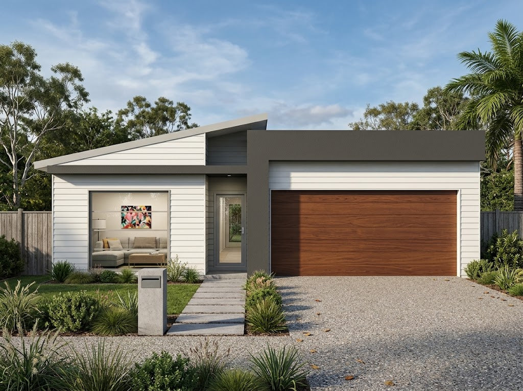 Contemporary Australian house design M4021-A showcasing sleek lines, modern architecture, and stylish exterior elements.
