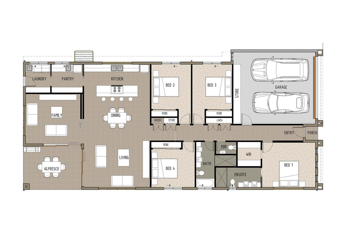 Australian House Design Group M4021-A modern house model showcasing sleek architecture and contemporary design features.