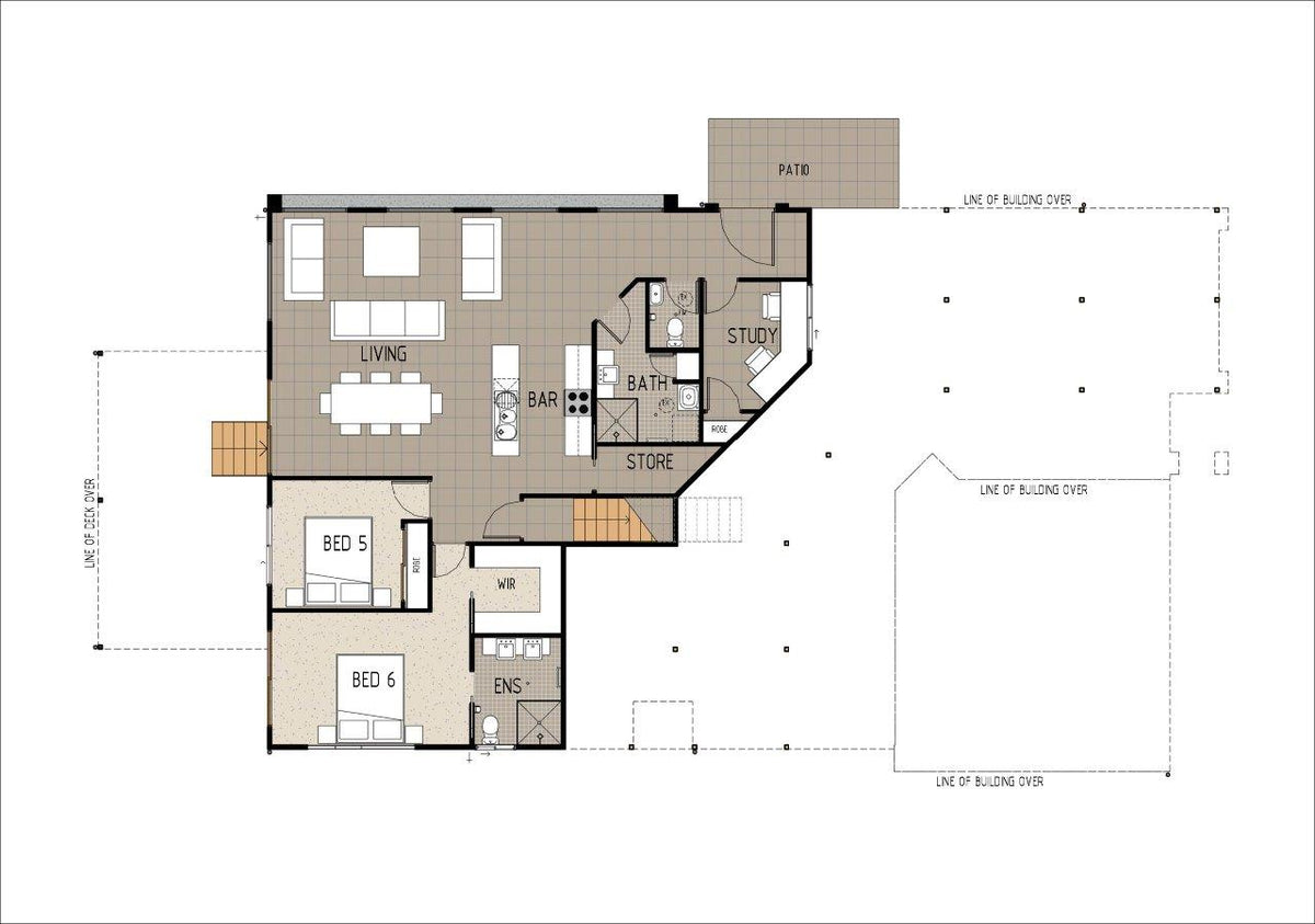 Modern Australian House Design M6001 exterior view showcasing contemporary architecture and clean lines.