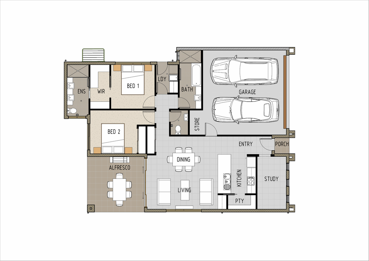Traditional T2002 house plan by Australian House Design Group, showing detailed architectural layout and front elevation.
