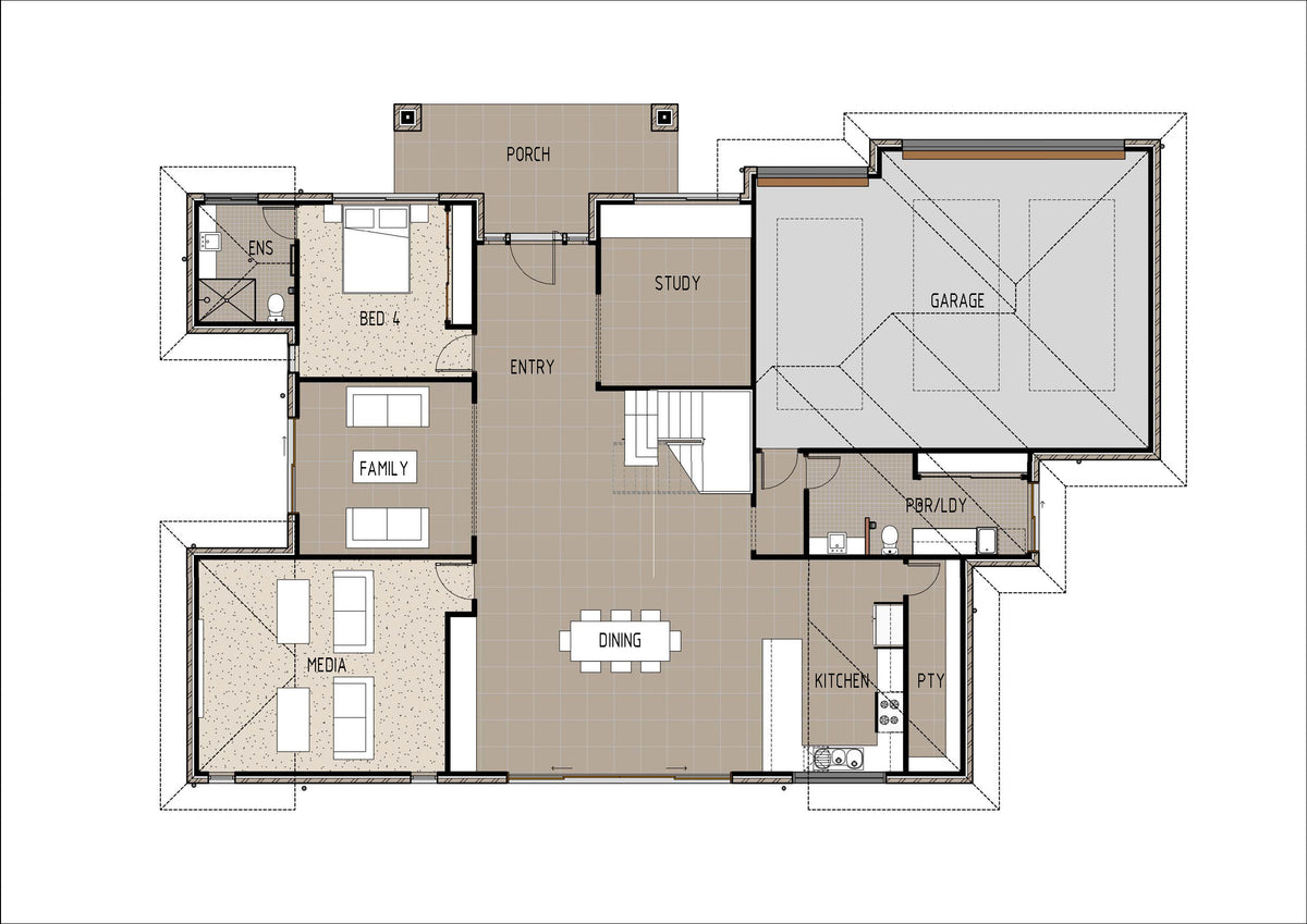 Traditional Australian House Design T4009-A by Australian House Design Group, showcasing the classic architectural style and exterior details.
