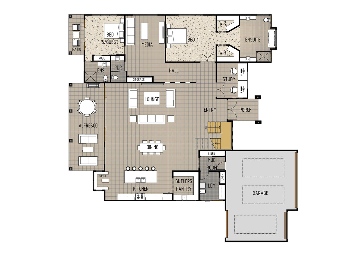 Traditional Australian House Design T5014-A floor plan by Australian House Design Group, featuring detailed architectural layout.