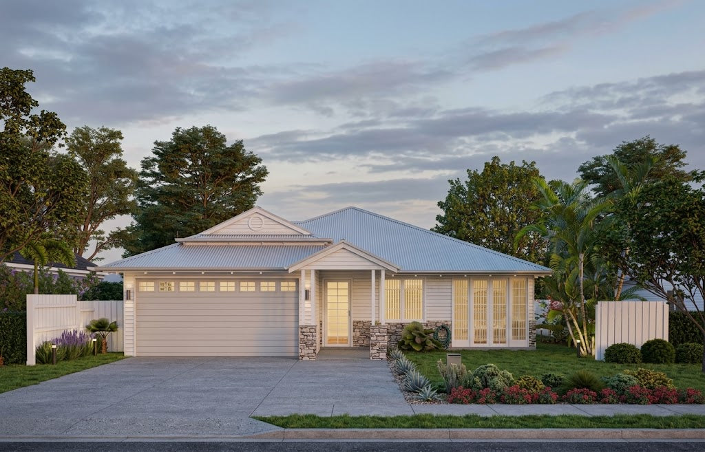 Australian House Design Group Hamptons H4011 exterior showcasing a stylish, modern home with classic Hamptons architecture and elegant details.