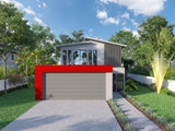 Small lot residential house design by Australian House Design Group, modern architectural style with clean lines and large windows.