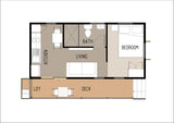 Color image of the GF1002 Granny Flat by Australian House Design Group, showcasing the ground floor exterior and design details.
