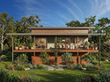 Australian House Design Group GF2004 granny flat exterior with modern design and large windows.
