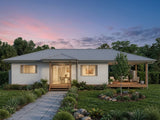 Australian House Design Group GF2007 granny flat exterior with modern design and large windows in a lush backyard setting.