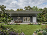 Australian House Design Group GF2008 granny flat exterior with modern design, featuring large windows and a neutral color palette.