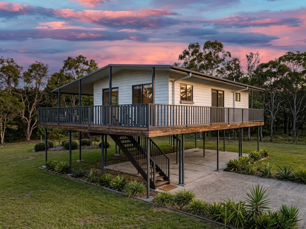 Australian House Design Group GF2009 granny flat with modern exterior and large windows, showcasing contemporary residential architecture.