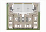 D4005 duplex house design by Australian House Design Group, showcasing a detailed front view of the modern duplex layout.