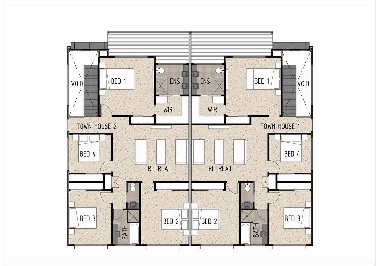 D4005 duplex house design showcasing modern architecture and spacious layout by Australian House Design Group in a detailed exterior view.